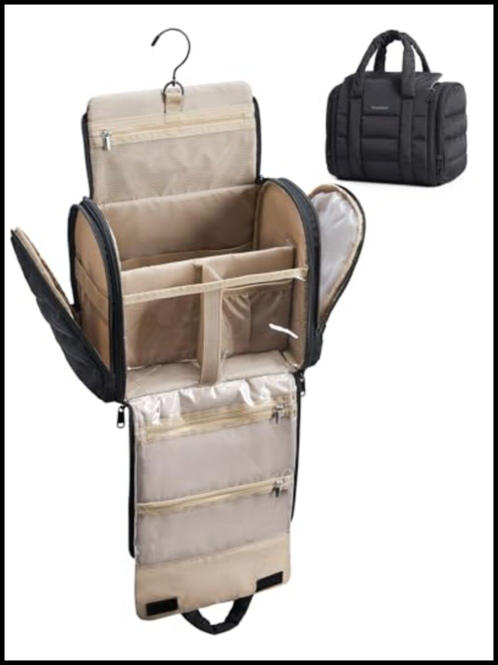 Travel Toiletry Bag Hanging Organizer Water Resistant Polyester Large Capacity
